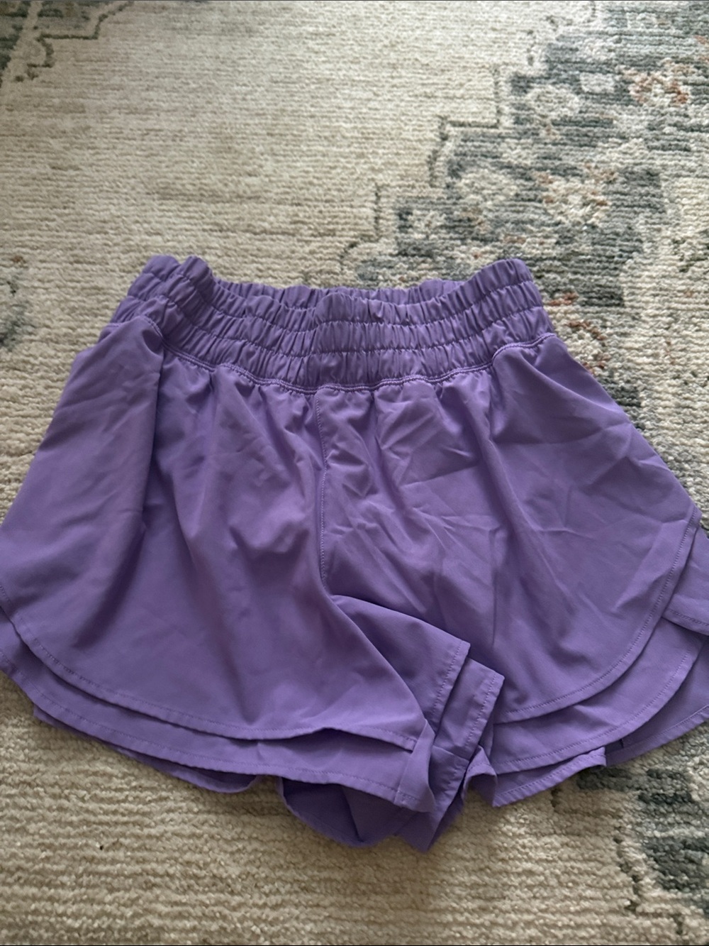 Women’s Elastic Waist Shorts - 3-Pack (Lavender, Light Green, Burgundy) - Picture 3 of 3